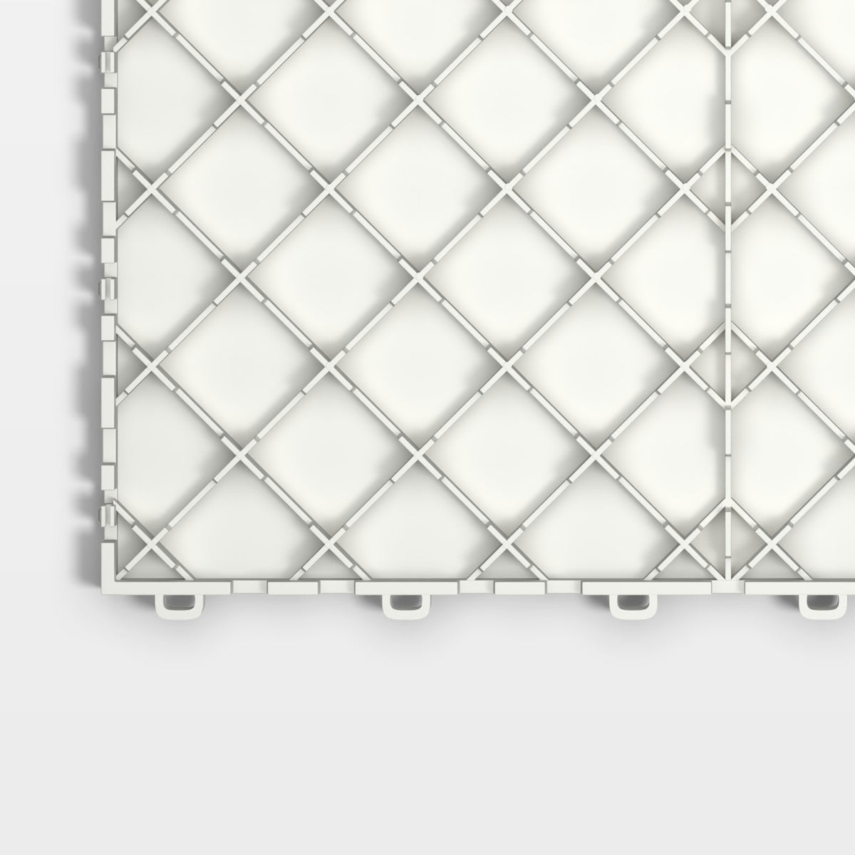 ULTRATONE tile in Alpine White: one corner of the underside
