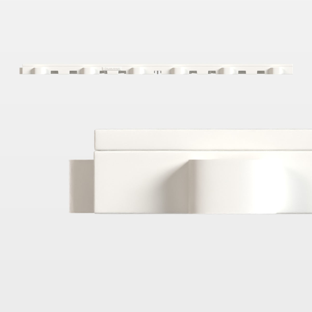 ULTRATONE tile in Alpine White, side on: 400 mm long and 18 mm tall