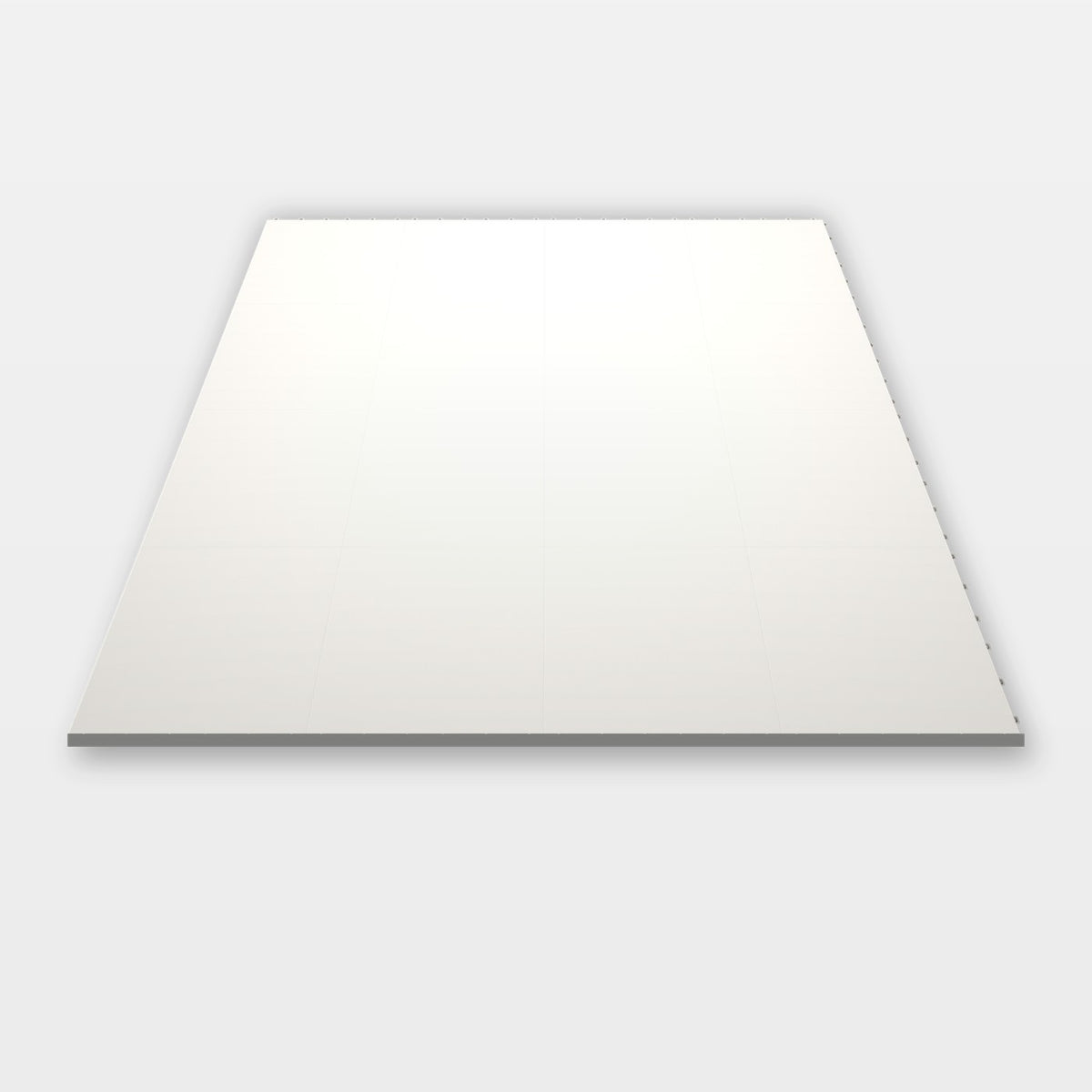 Sixteen ULTRATONE tiles in Alpine White clicked together, 1.6 m wide