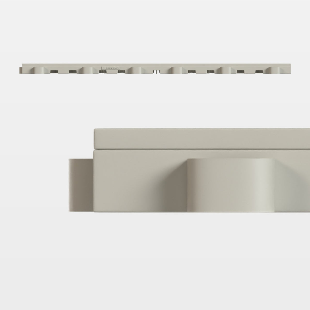 ULTRATONE tile in Pebble Beige, side on: 400 mm long and 18 mm tall
