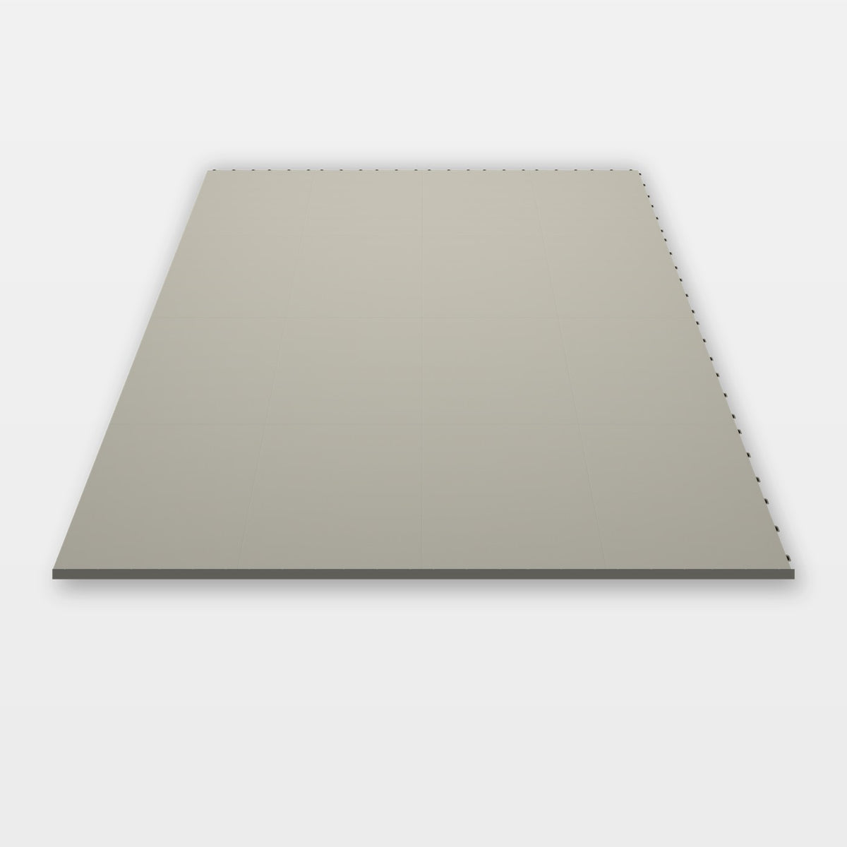 Sixteen ULTRATONE tiles in Pebble Beige clicked together, 1.6 m wide