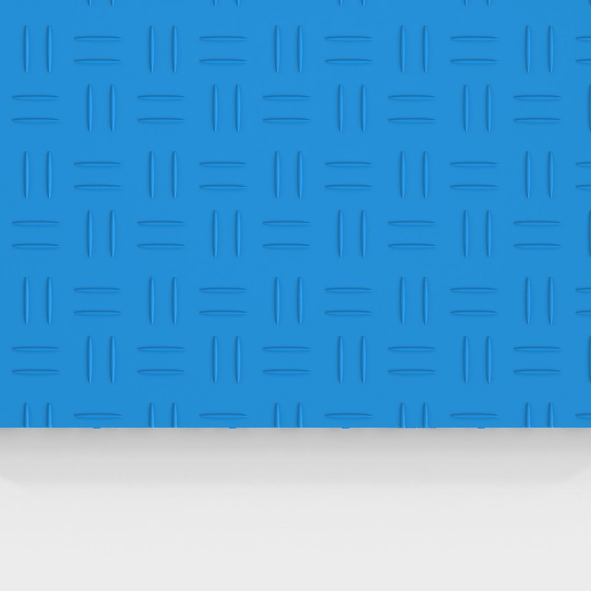 ULTRATUFF tile in Riviera Blue: the diamond-tread face from above