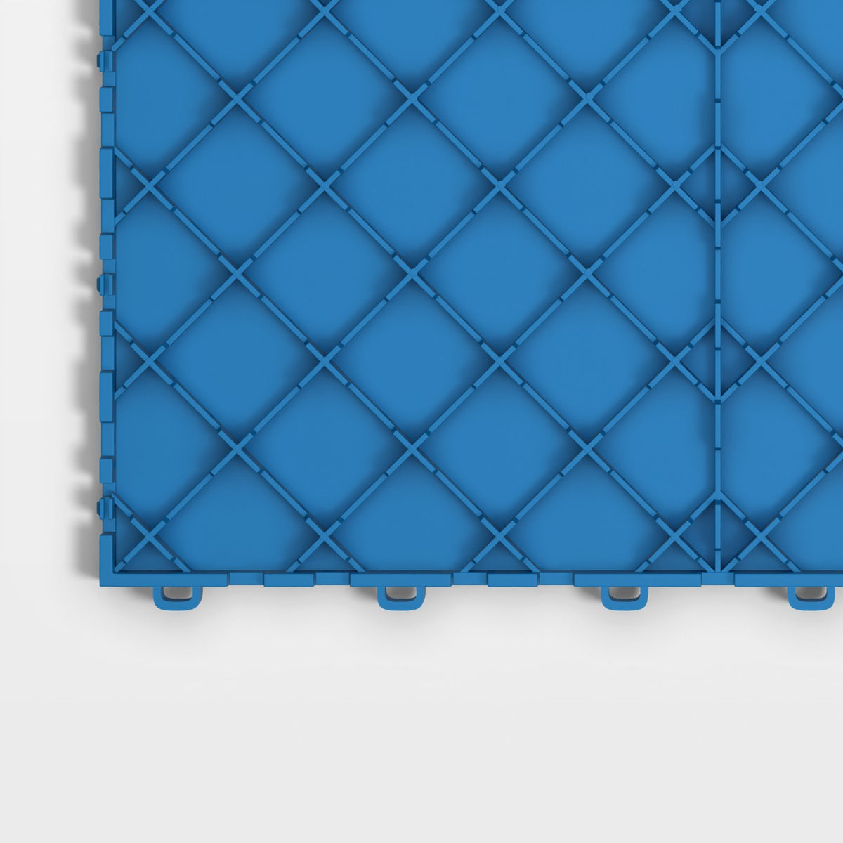 ULTRATUFF tile in Riviera Blue: one corner of the underside