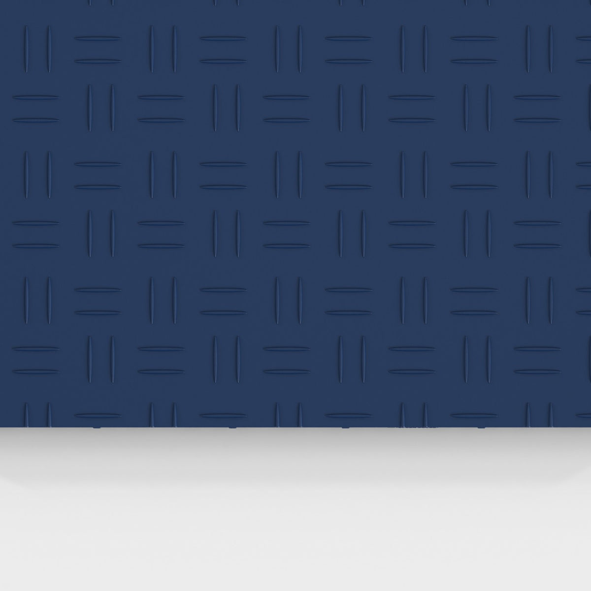 ULTRATUFF tile in Night Blue: the diamond-tread face from above