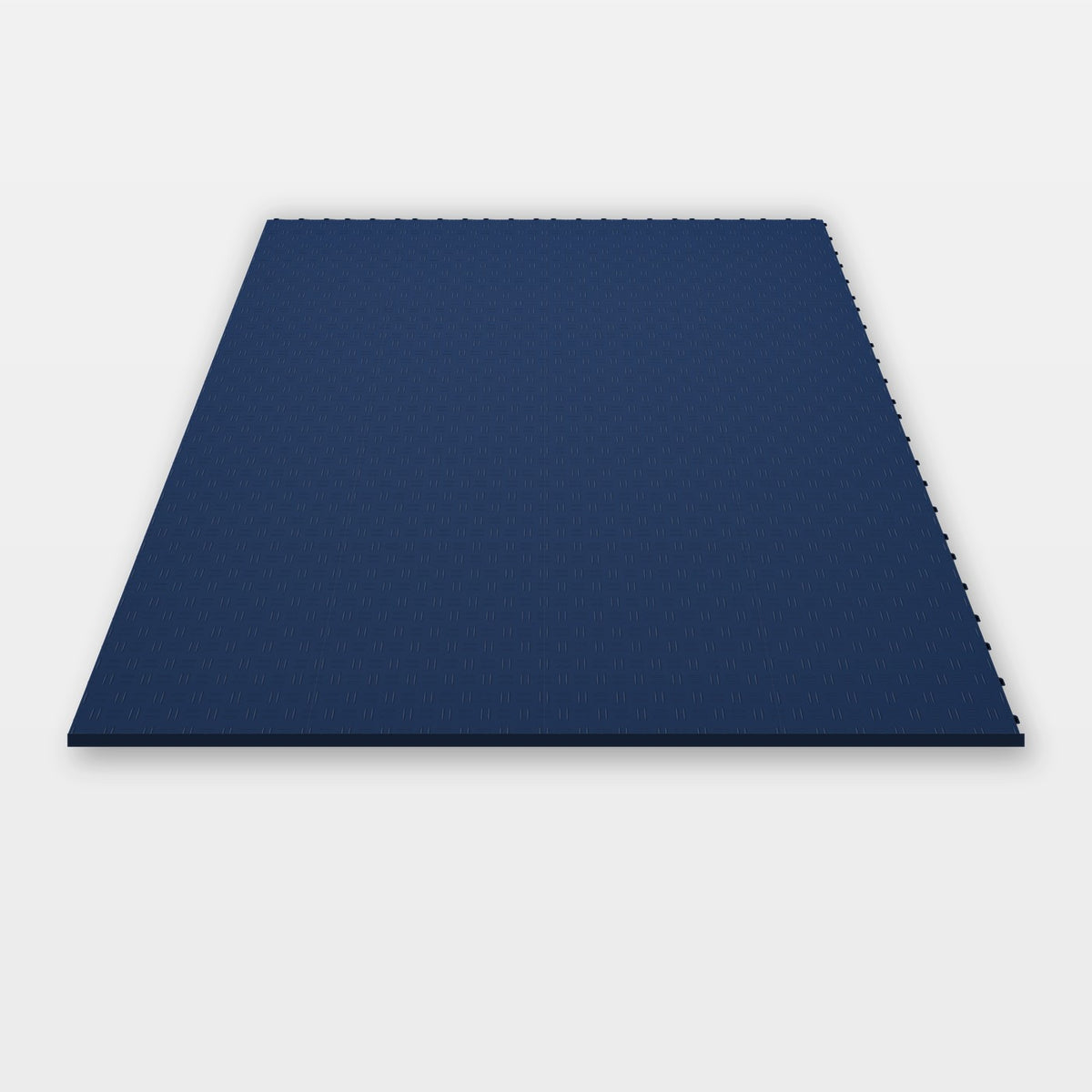 Sixteen ULTRATUFF tiles in Night Blue clicked together, 1.6 m wide