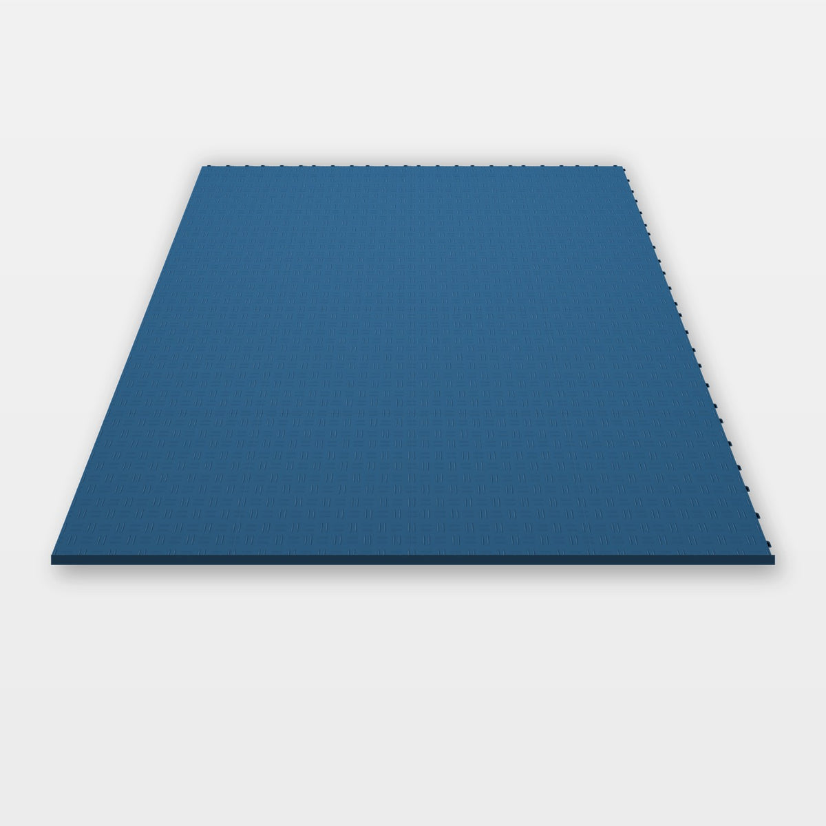 Sixteen ULTRATUFF tiles in Aero Blue clicked together, 1.6 m wide