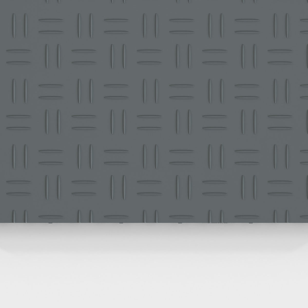 ULTRATUFF tile in Space Grey: the diamond-tread face from above