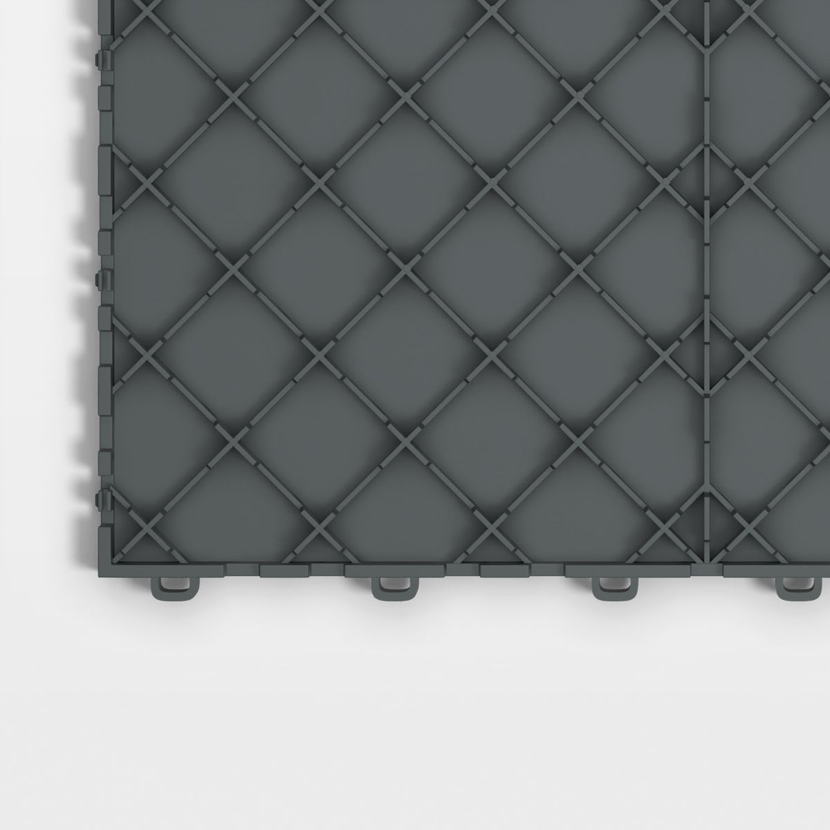 ULTRATUFF tile in Space Grey: one corner of the underside