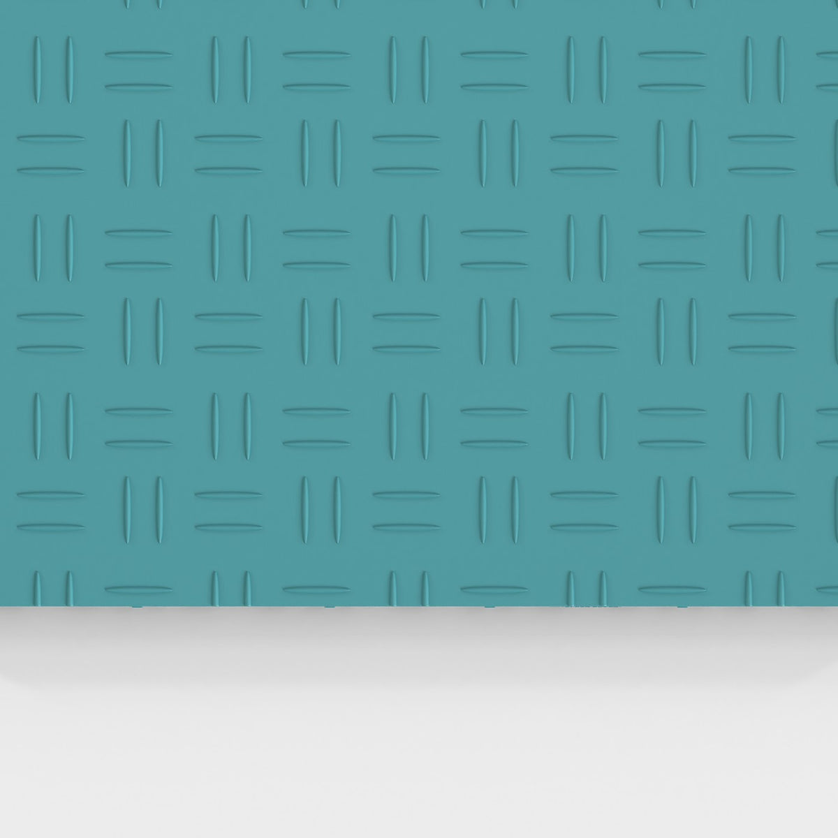 ULTRATUFF tile in Turbo Teal: the diamond-tread face from above