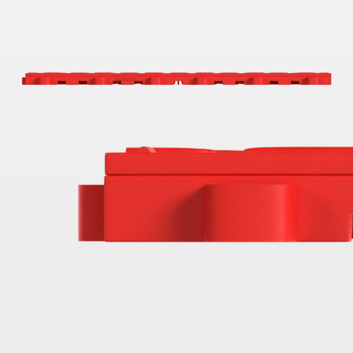 ULTRATUFF tile in Rosso Red, side on: 400 mm long and 18 mm tall