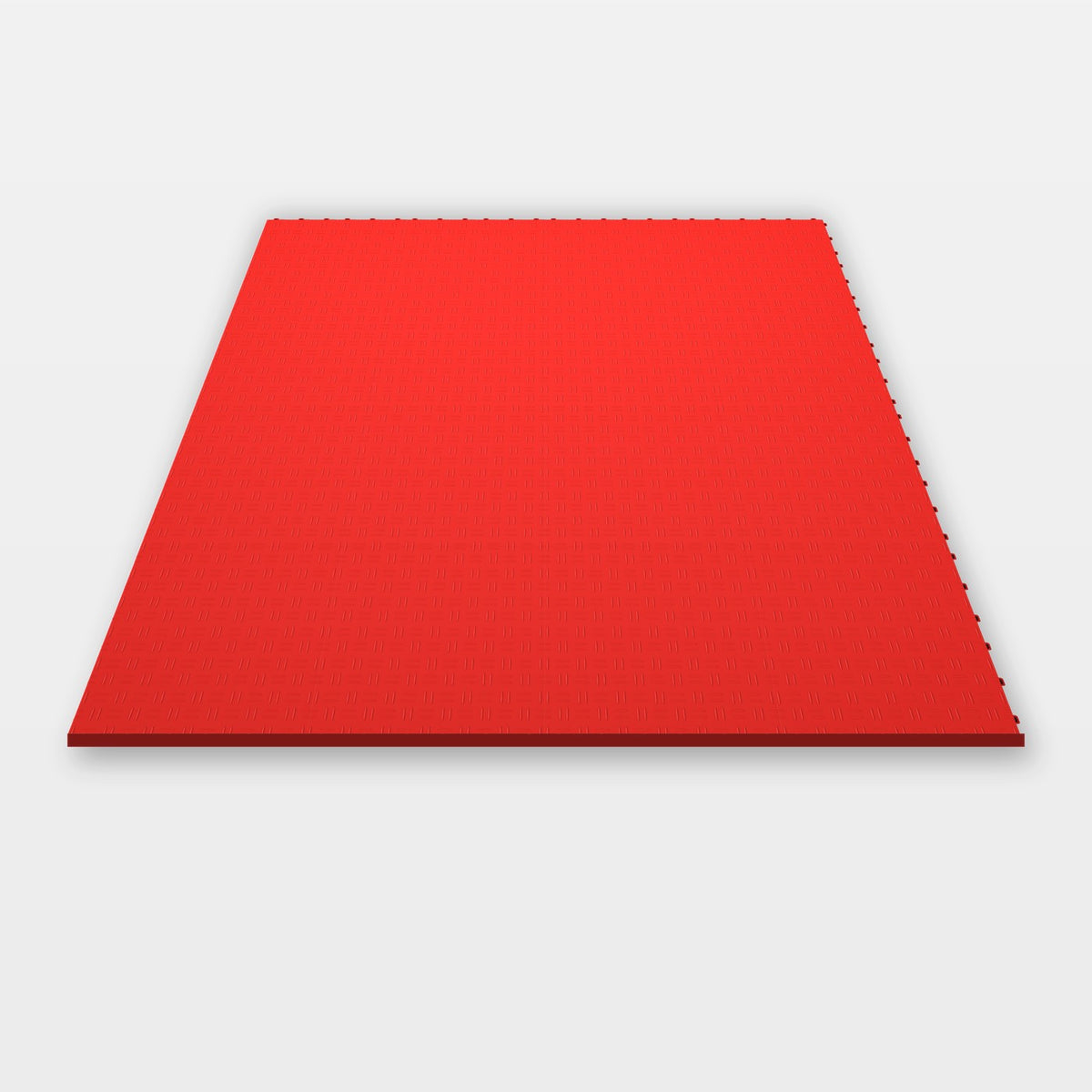 Sixteen ULTRATUFF tiles in Rosso Red clicked together, 1.6 m wide