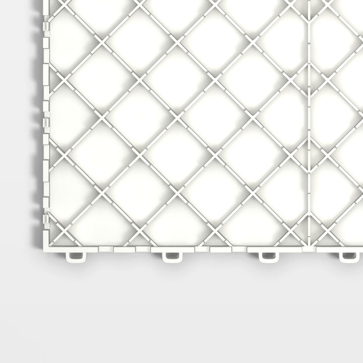 ULTRATUFF tile in Alpine White: one corner of the underside