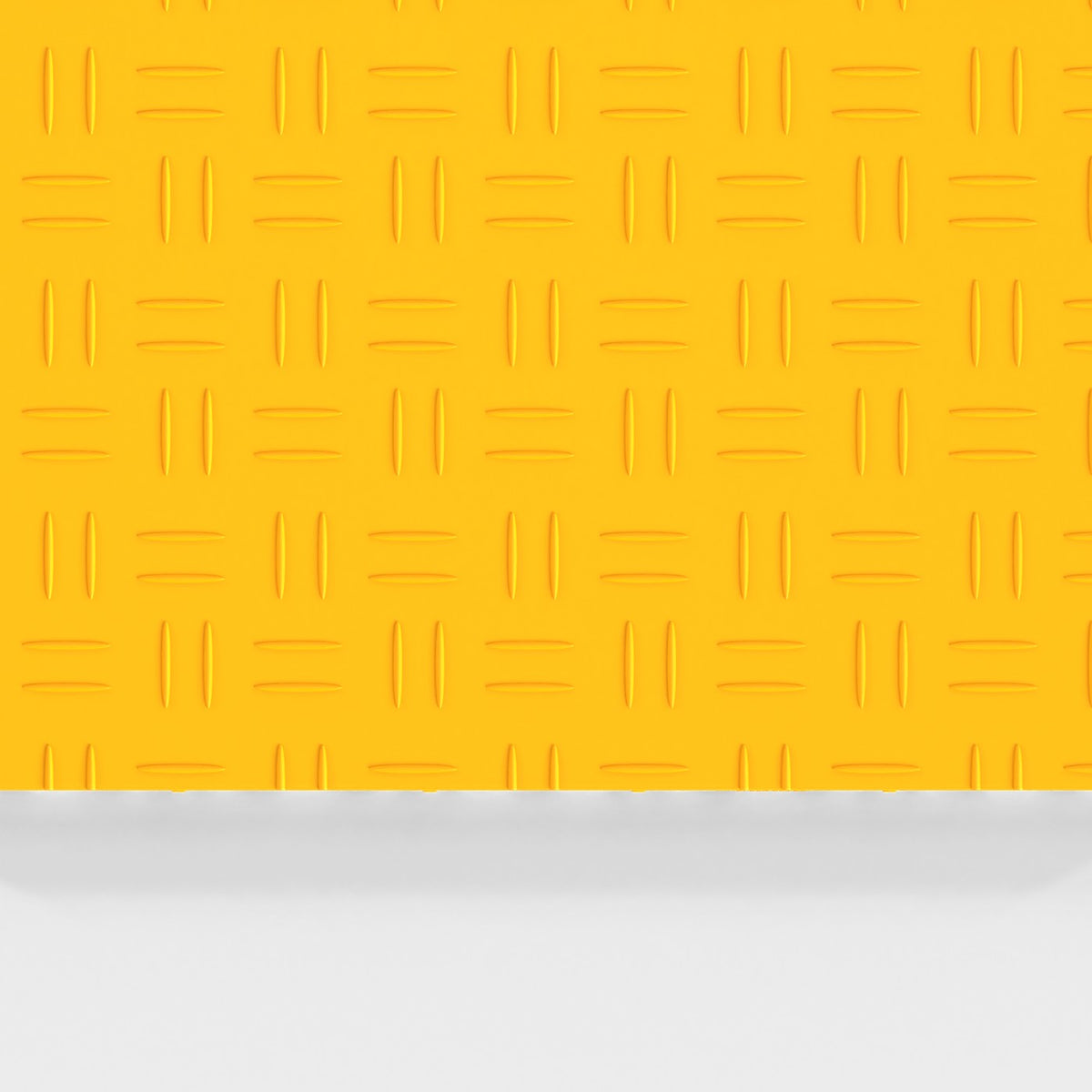 ULTRATUFF tile in Speed Yellow: the diamond-tread face from above