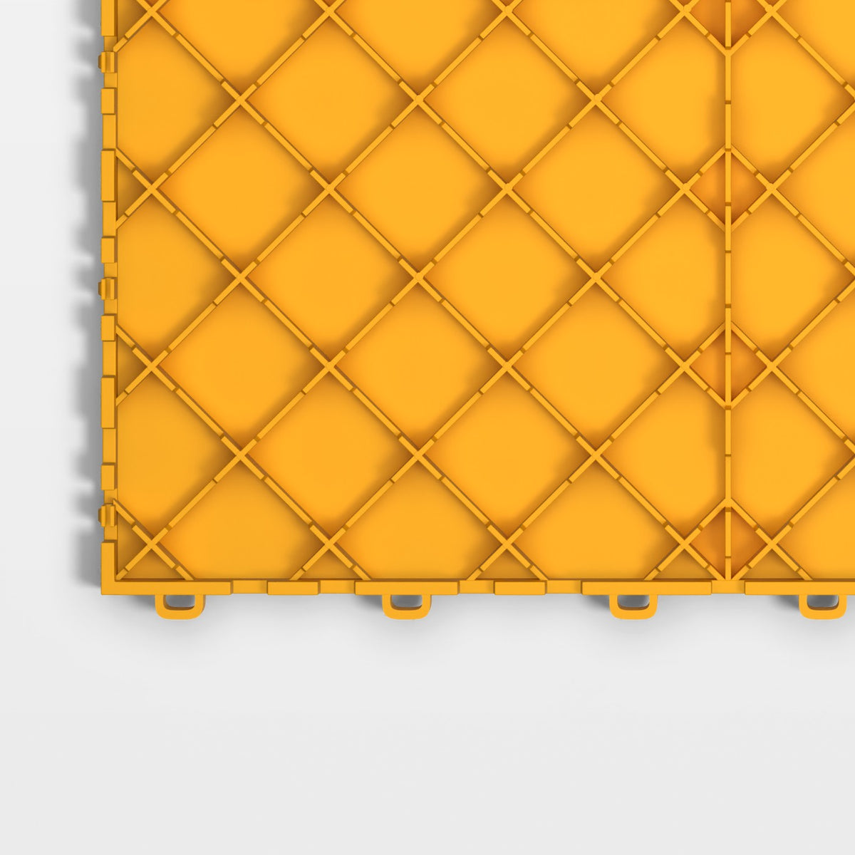 ULTRATUFF tile in Speed Yellow: one corner of the underside