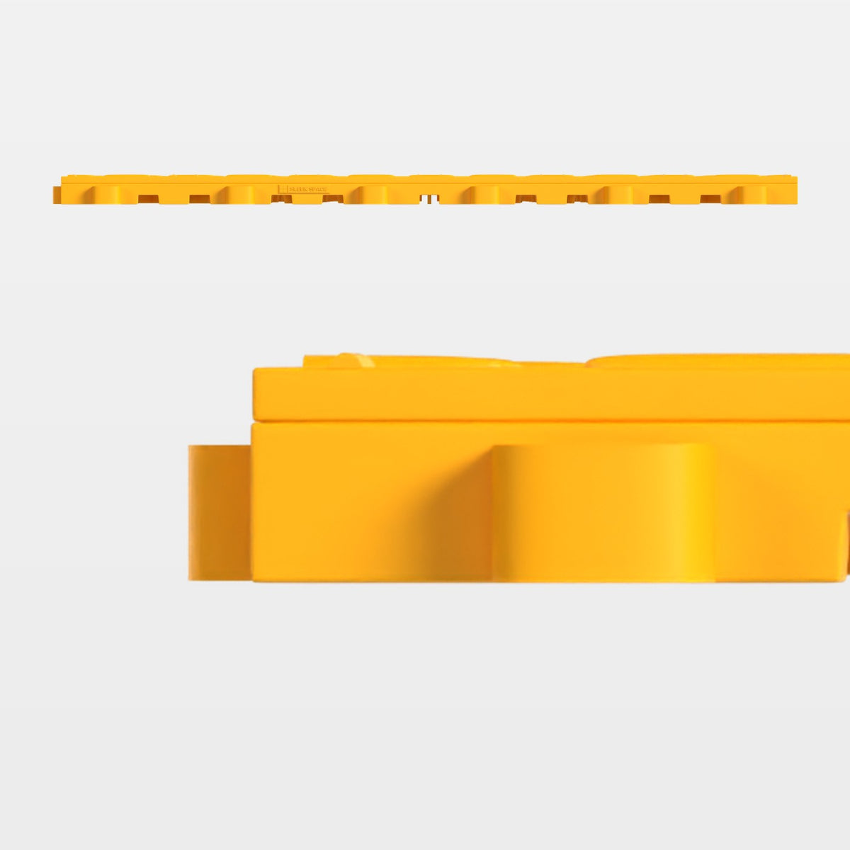 ULTRATUFF tile in Speed Yellow, side on: 400 mm long and 18 mm tall