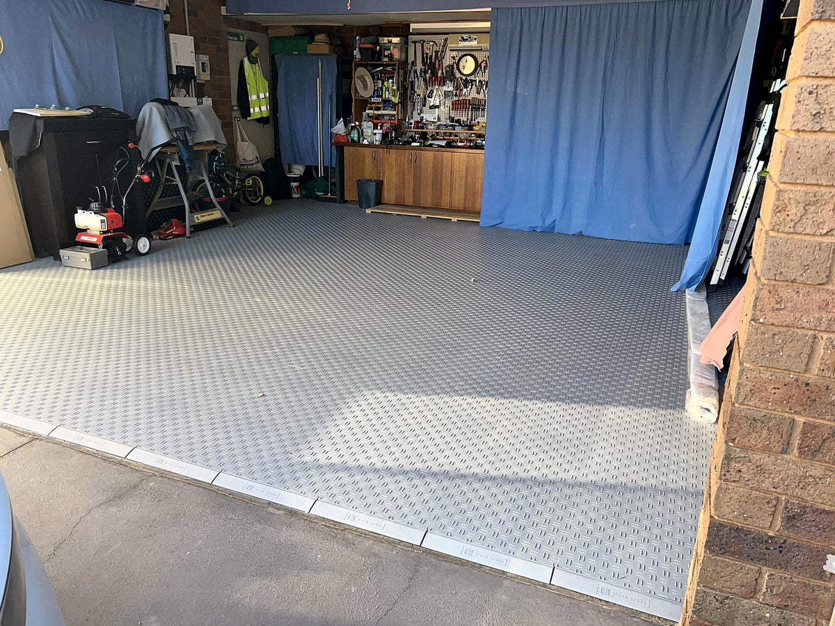 A customer's garage floor in ULTRATUFF Silver Grey