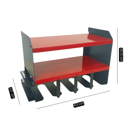 ULTRARACK Power Tool Organiser dimensions, 43cm wide, 23cm deep, 30.5cm high