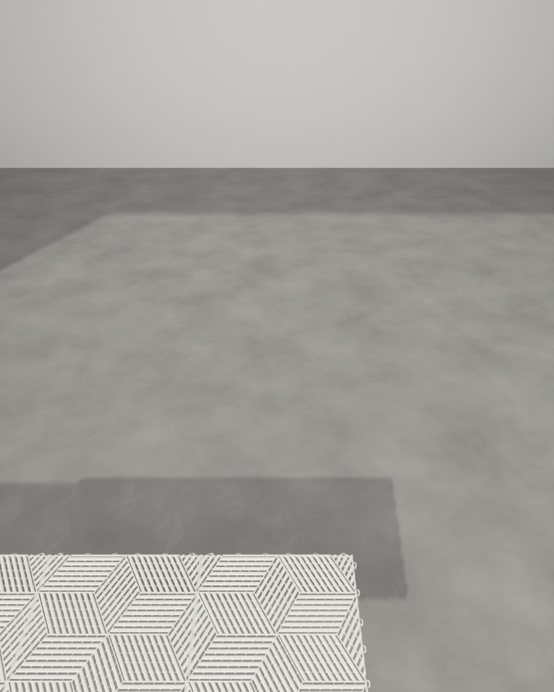 ULTRACUBE Alpine White garage floor tile, film
