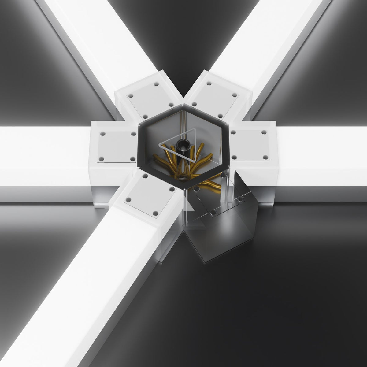 ULTRABEAM Star-6 Blank-Port connector in a kit, lit