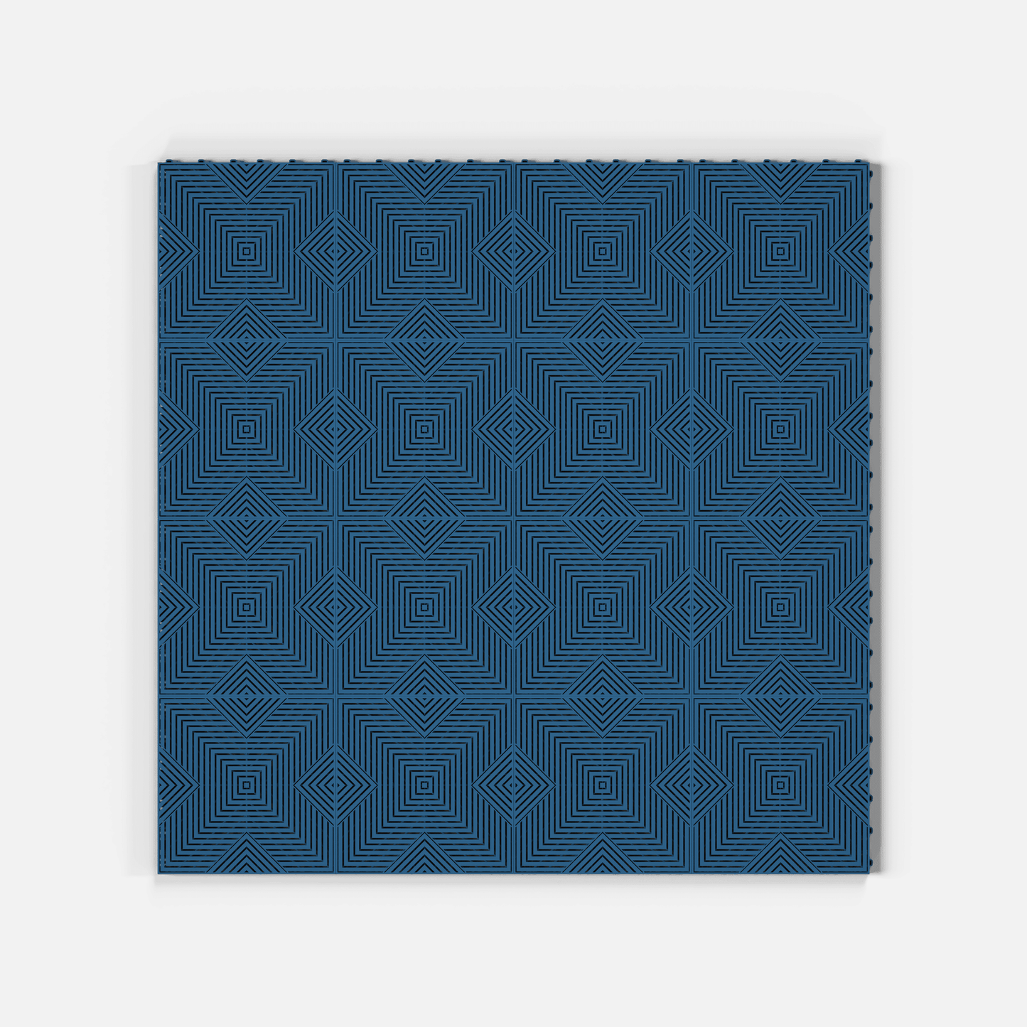 ULTRACORE garage floor tile in Aero Blue, sixteen tiles laid in a four by four grid