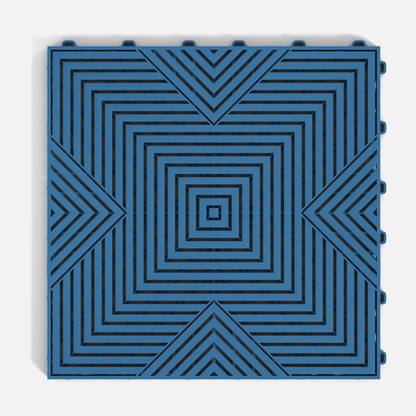 ULTRACORE garage floor tile in Aero Blue, single tile from directly above