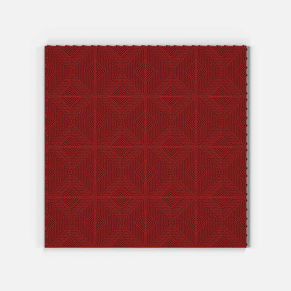 ULTRACORE garage floor tile in Crimson Red, sixteen tiles laid in a four by four grid