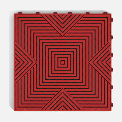 ULTRACORE garage floor tile in Crimson Red, single tile from directly above