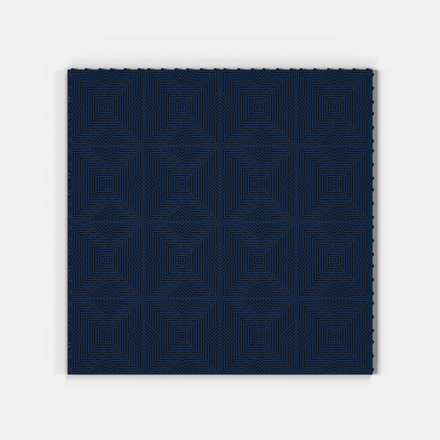 ULTRACORE garage floor tile in Night Blue, sixteen tiles laid in a four by four grid