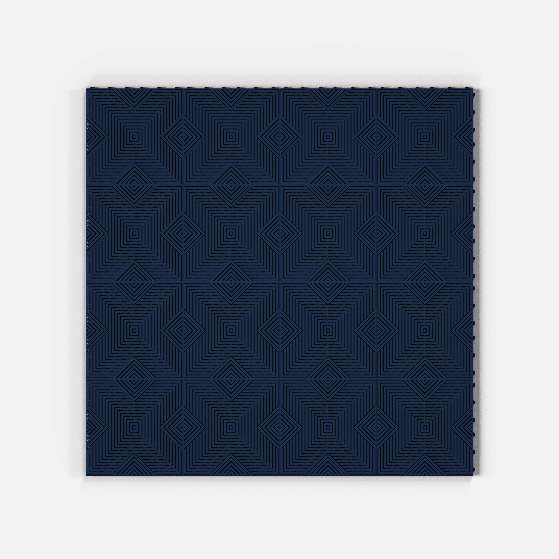 ULTRACORE garage floor tile in Night Blue, sixteen tiles laid in a four by four grid