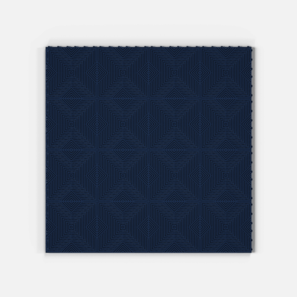 ULTRACORE garage floor tile in Night Blue, sixteen tiles laid in a four by four grid
