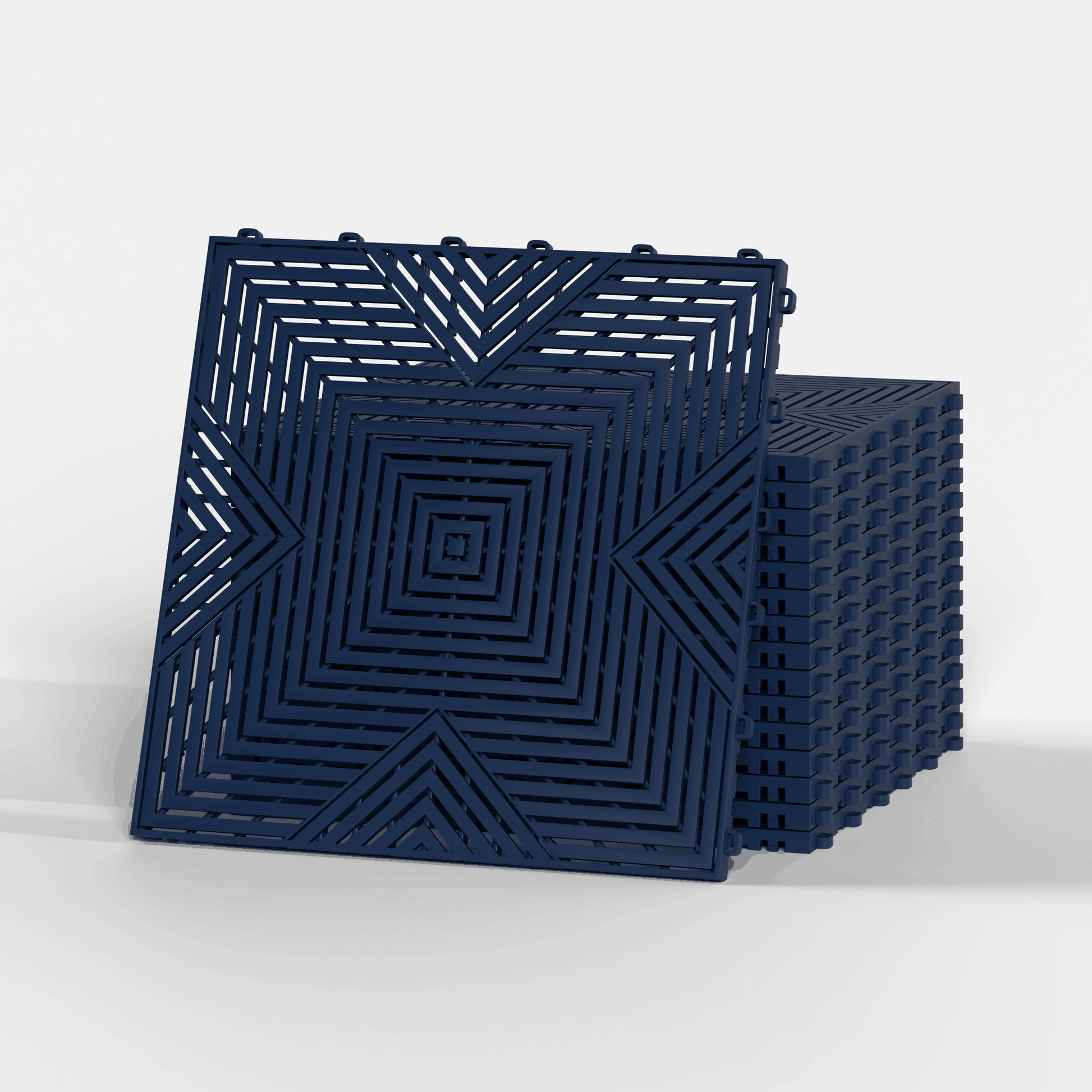 ULTRACORE garage floor tile in Night Blue, a stack of tiles