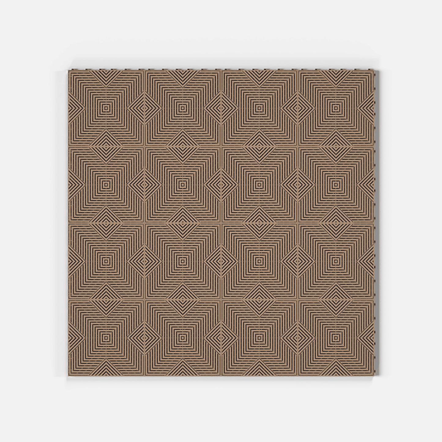 ULTRACORE garage floor tile in Stone Beige, sixteen tiles laid in a four by four grid