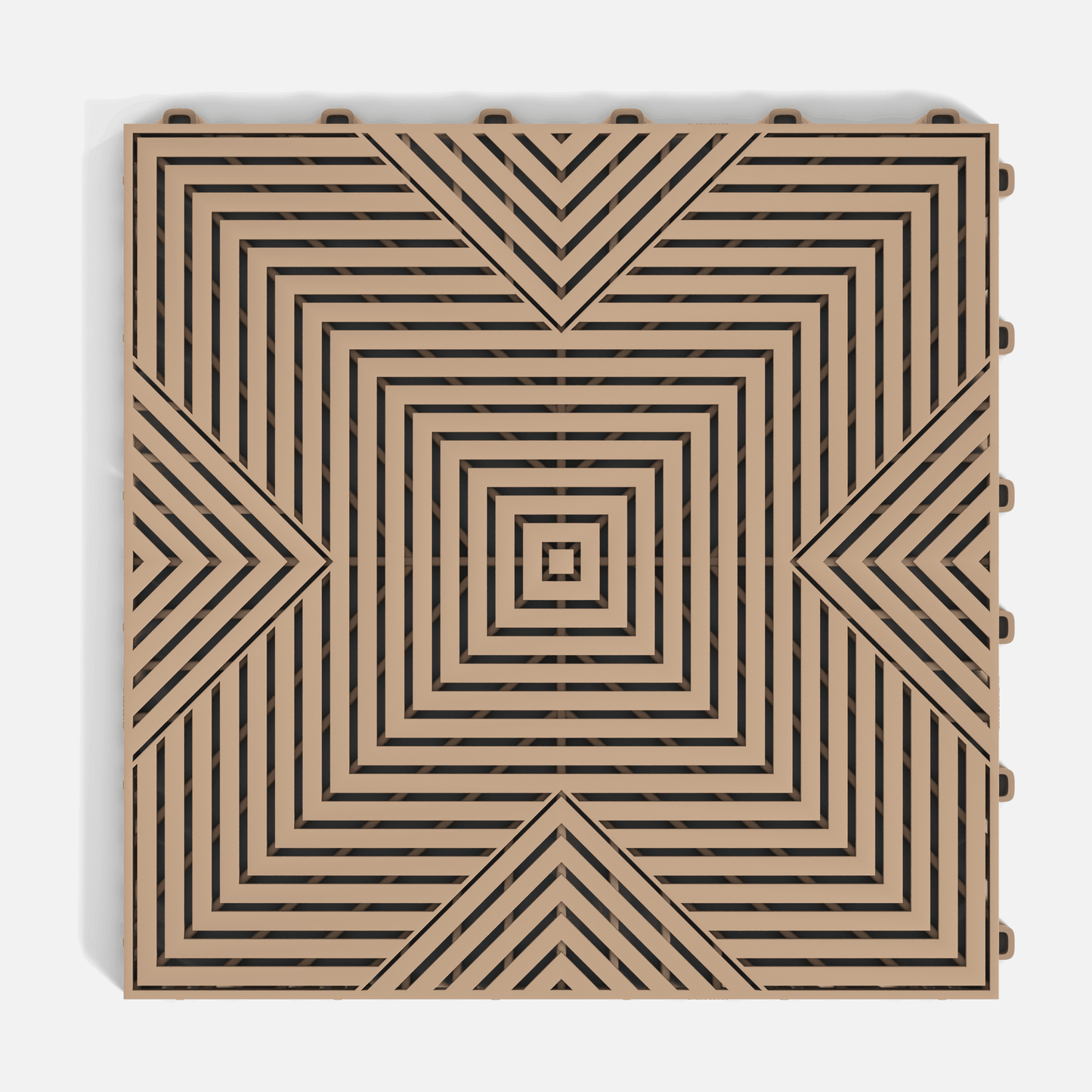 ULTRACORE garage floor tile in Stone Beige, single tile from directly above