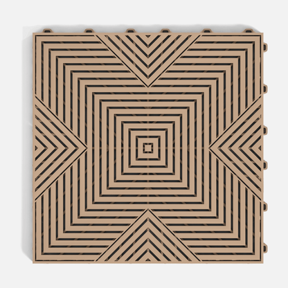 ULTRACORE garage floor tile in Stone Beige, single tile from directly above