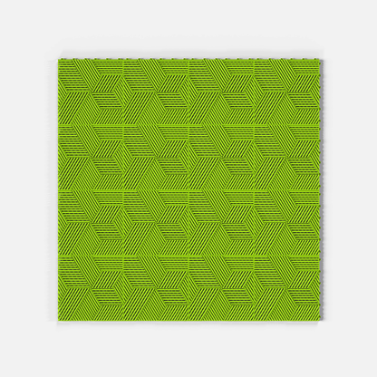 ULTRACUBE garage floor tile in Electric Green, laid floor seen from directly above