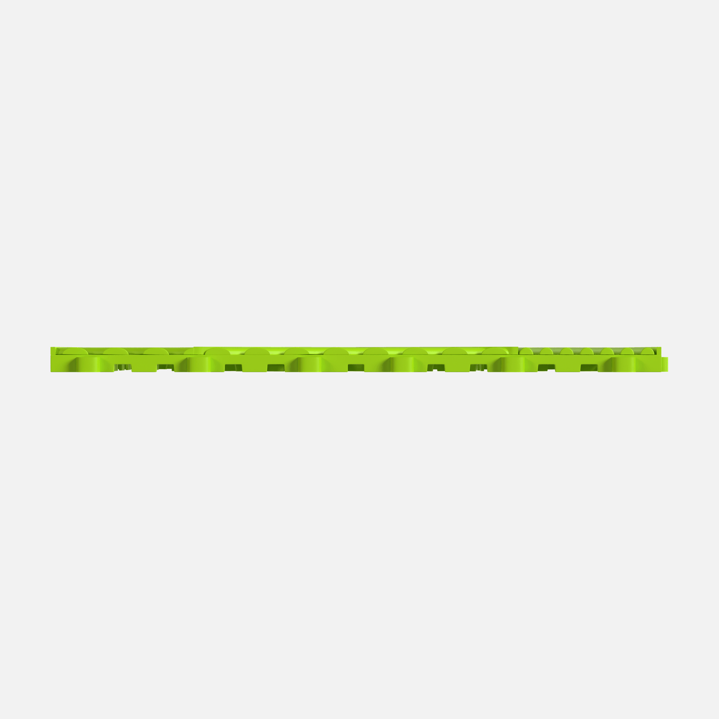 ULTRACUBE garage floor tile in Electric Green, tile edge profile, second view