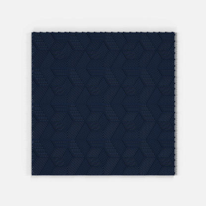 ULTRACUBE garage floor tile in Night Blue, laid floor seen from directly above