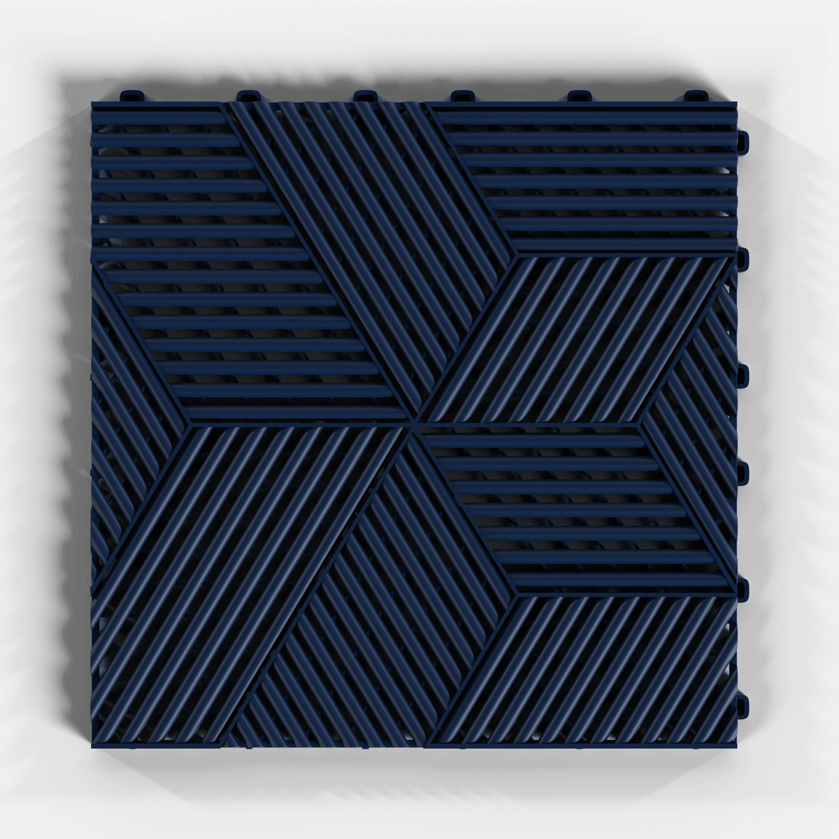 ULTRACUBE garage floor tile in Night Blue, single tile from directly above