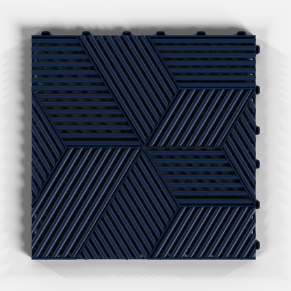 ULTRACUBE garage floor tile in Night Blue, single tile from directly above