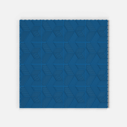ULTRACUBE garage floor tile in Riviera Blue, laid floor seen from directly above