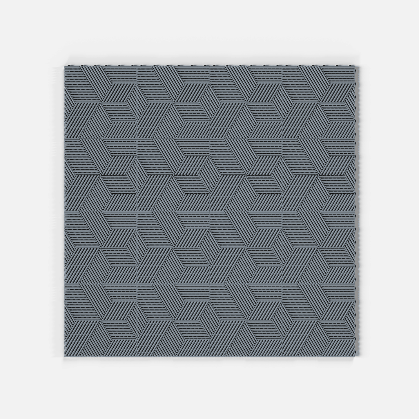 ULTRACUBE garage floor tile in Silver Grey, laid floor seen from directly above