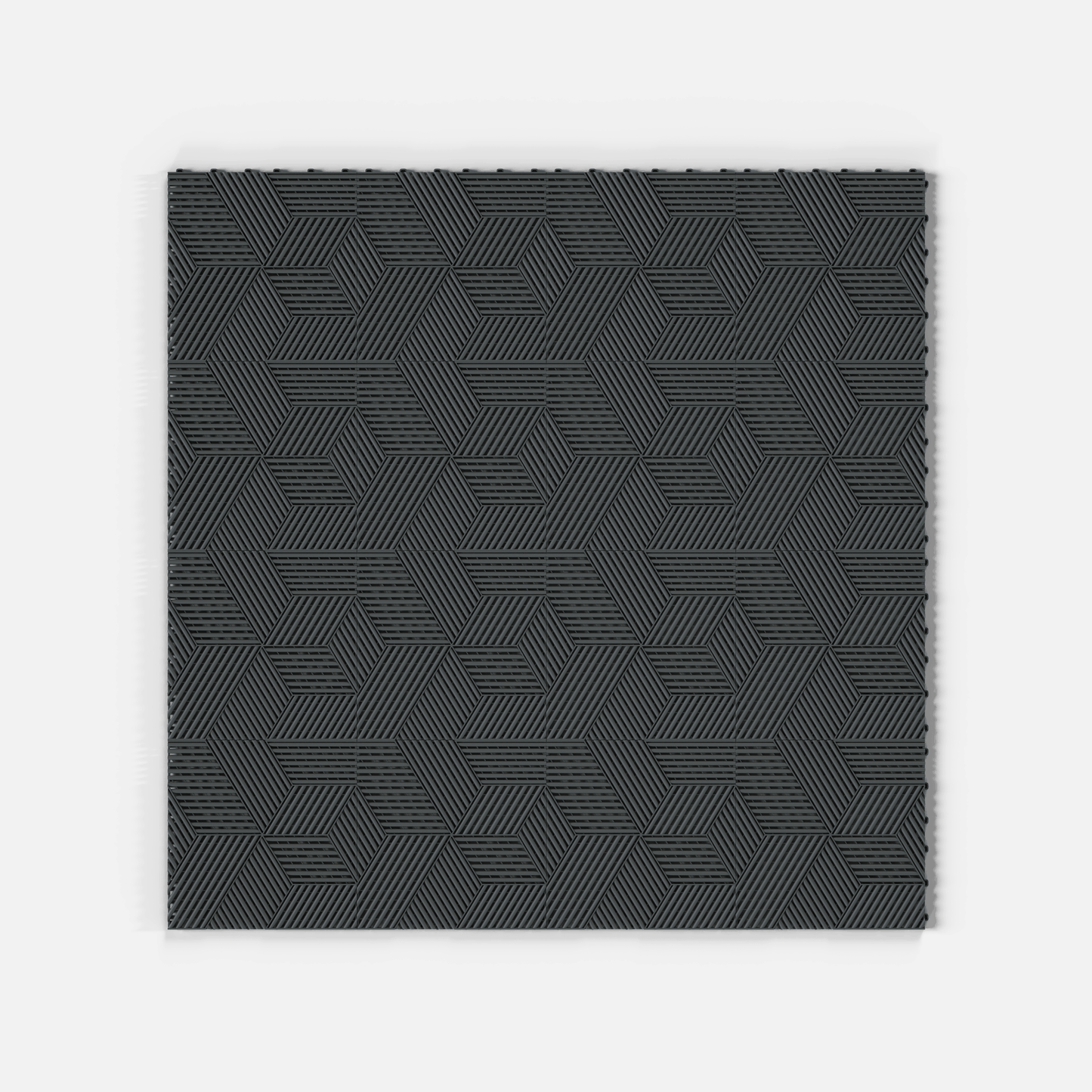 ULTRACUBE garage floor tile in Space Grey, laid floor seen from directly above