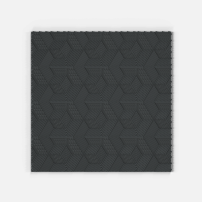 ULTRACUBE garage floor tile in Space Grey, laid floor seen from directly above