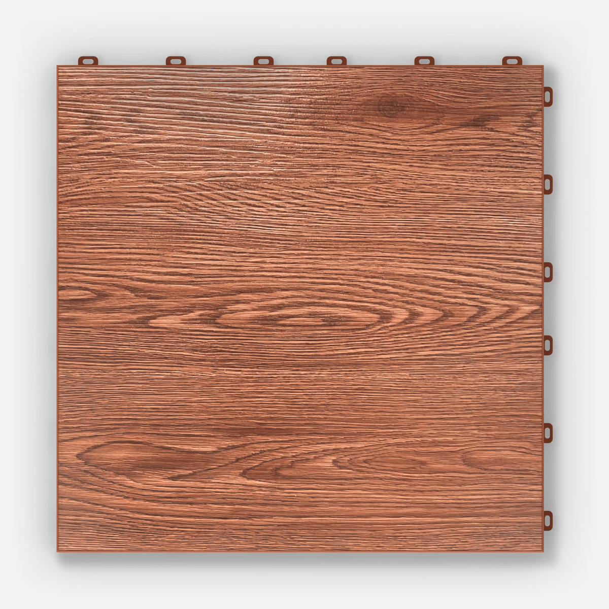 ULTRADECO modular floor tile in Copper Oak, single tile from directly above