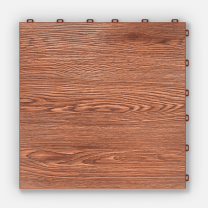 ULTRADECO modular floor tile in Copper Oak, single tile from directly above