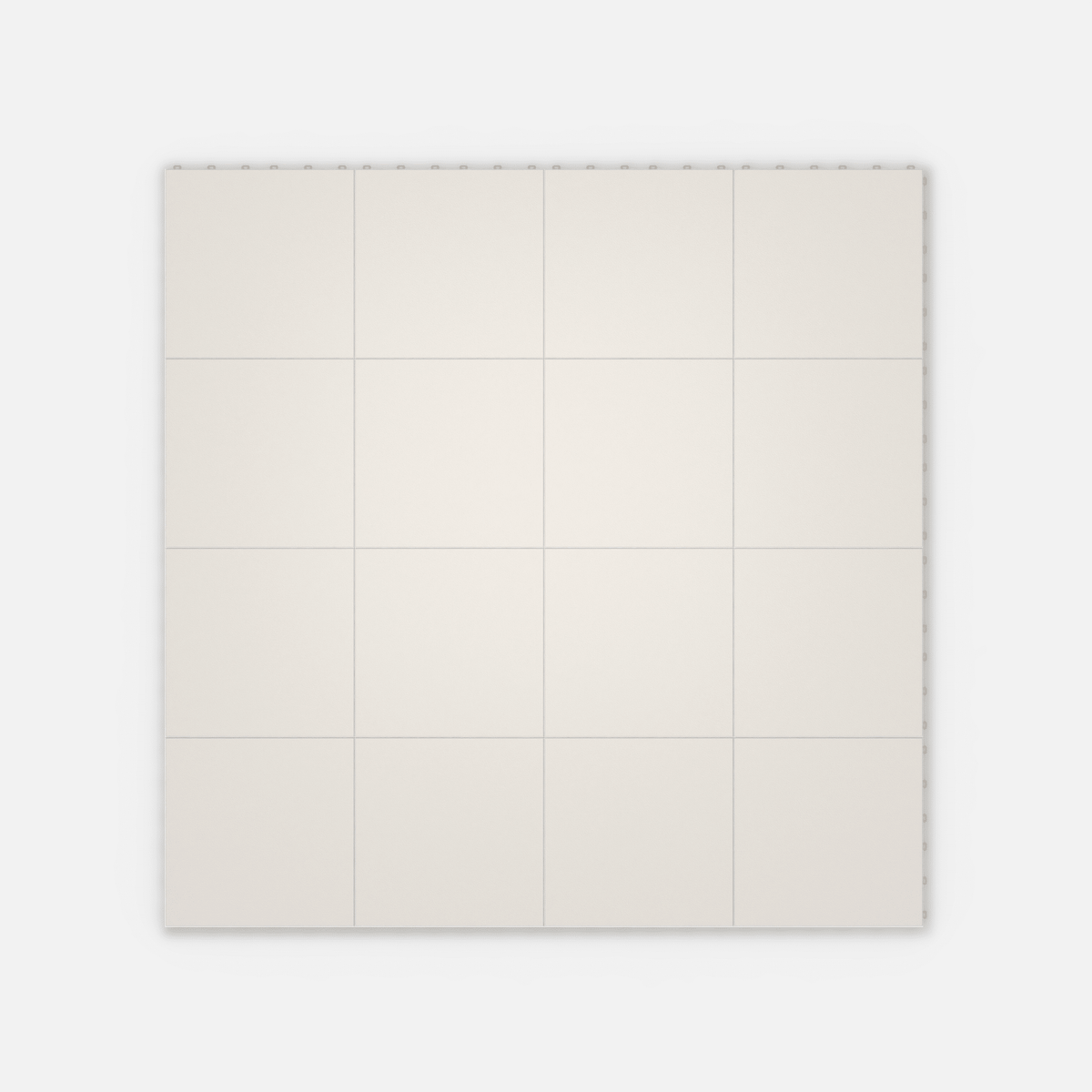 ULTRADECO modular floor tile in Frost White, sixteen tiles laid in a four by four grid