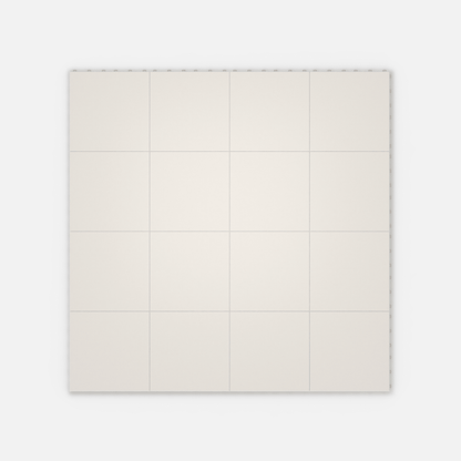 ULTRADECO modular floor tile in Frost White, sixteen tiles laid in a four by four grid