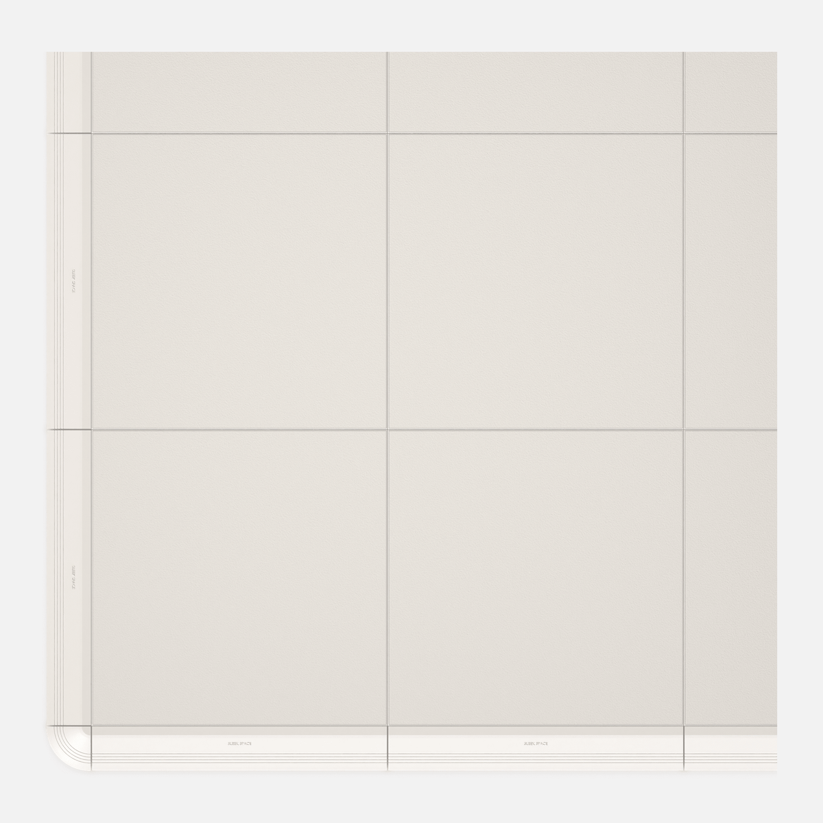 ULTRADECO modular floor tile in Frost White, with an edge ramp fitted