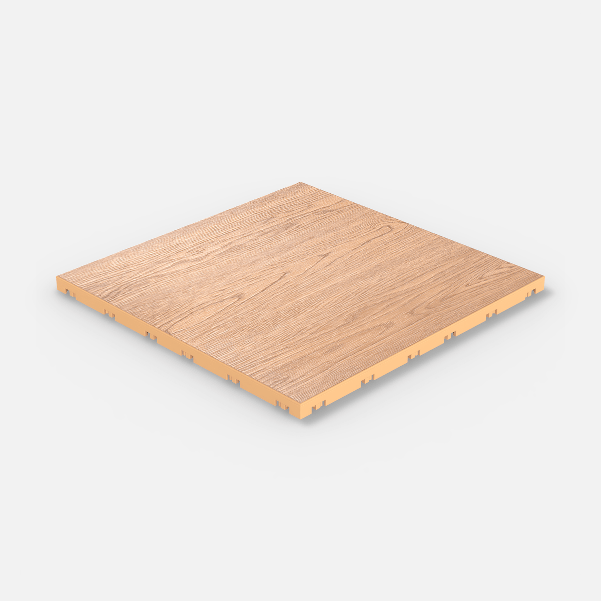 ULTRADECO modular floor tile in Honey Oak, single tile seen from above at an angle