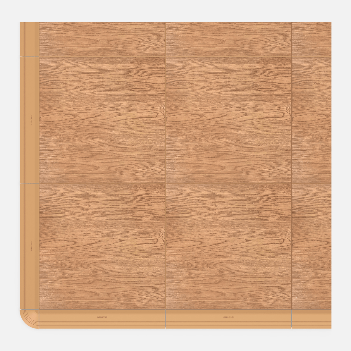 ULTRADECO modular floor tile in Honey Oak, with an edge ramp fitted